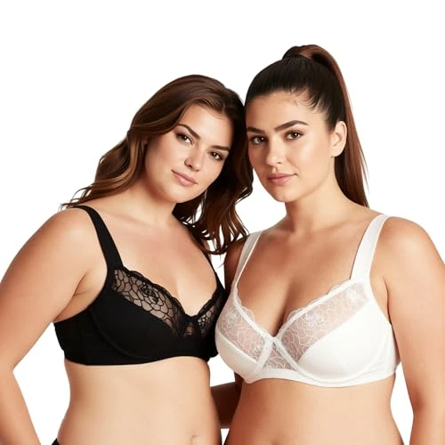 Offerta a tempo: Curve Muse Reggiseno Riducente Ferretto-x2-Nero,Burro di Latte-5F - 0.00% da 37.99 € a 37.99 €