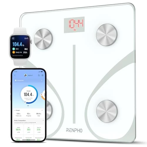Offerta a tempo: RENPHO Elis 1 Bilancia Pesapersone Intelligente Bluetooth Bilancia Pesa Persona Digitale con App — 26% da 32,39 € a 23,99 €