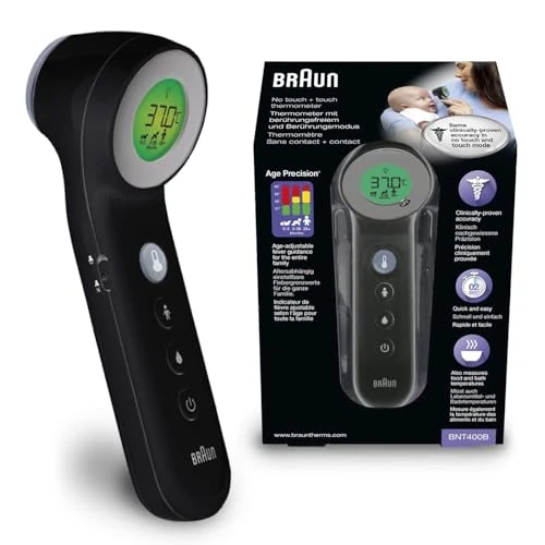 Braun Sensian™ 7 Forehead non-contact thermometer | Age Precision® Technology | 3-in1 | Colour-Coded Digital Display | Baby and Child Friendly | #1 Brand among doctors¹ | BNT400