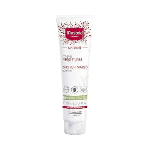Tijdelijke aanbieding: Mustela Stretch Mark Cream, Stretch Mark Prevention, Met Avocado en Shea, Lichaam, Alle Vrouwen, Zwangerschap en Borstvoeding Veilig - Hydrateert en Verzacht de Huid (150ml) van 28.50 € naar 23.79 € (17% korting)