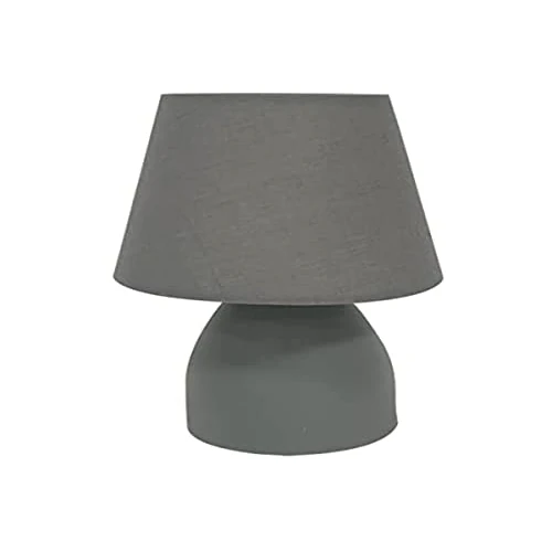 ONLI - lampe à chevet mignon Nano avec base en métal et abat-jour en tissu. Couleur taupe