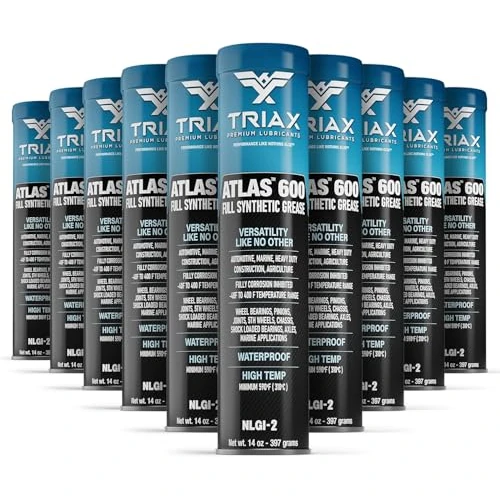 Limited-time offer: TRIAX Atlas 600 - Full Synthetic Grease - Ultra Duty - All 5th Wheel, Bearings, Joints, Pivots, Bolts - Super Adhesive - Marine - Wide Temp Range -40 F to 450 F - 14 oz Tube (Pack of 10) from $84.49 to $67.49 (save 20%)