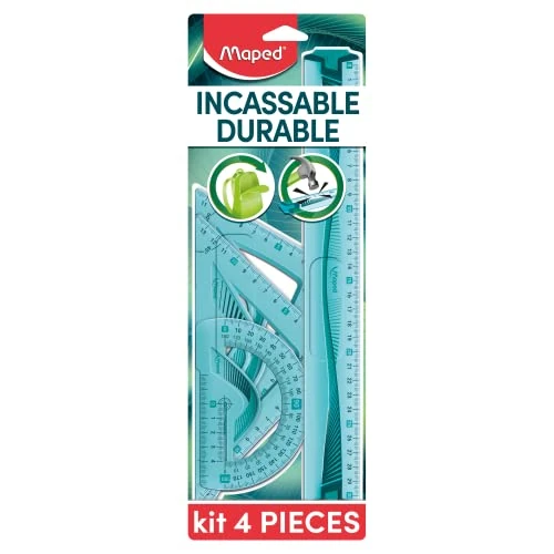 Limited-time offer: Maped 4-piece Unbreakable tracing kit consisting of: 1 Ruler 30 cm, 1 Square 60°/21 cm, 1 Square 45°/21 cm and 1 Protractor 180°/12 cm Blue from 9.18 £ to 9.18 £ (save 0.00%)