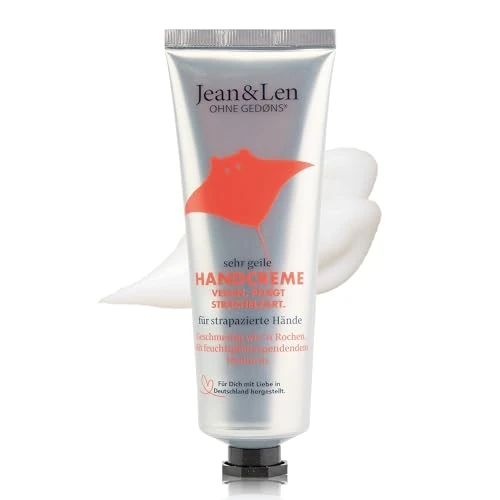 Offerta a tempo: Jean & Len Crema mani molto arrapante neutra, crema mani per mani stressate, nutre intensamente, senza parabeni e siliconi, vegan, tubo crema mani, 75 ml - 19% da 5.36 € a 4.36 €