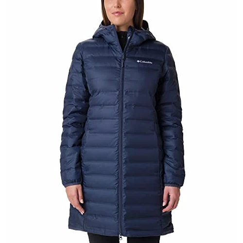 Oferta limitada: Columbia Lake 22 Down Long Hooded Jacket, Chaqueta De Plumas Acolchada Con Capucha para Mujer, Nocturnal, Talla S de 160.00 EUR a 95.86 EUR (ahorro 40%)