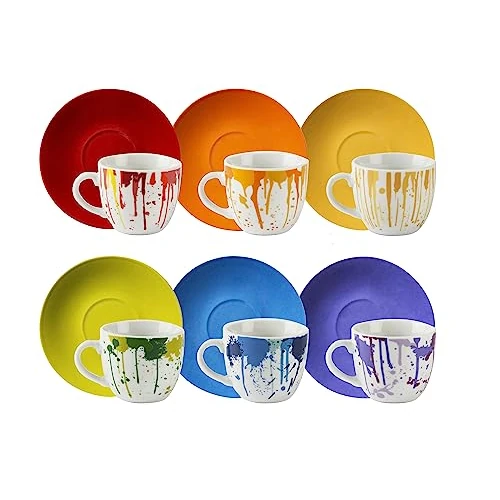 Offerta a tempo: Excelsa Dripping Set 6 Tazzine da caffè, Porcellana, 90 centilitri - 58% da 42.24 € a 17.89 €