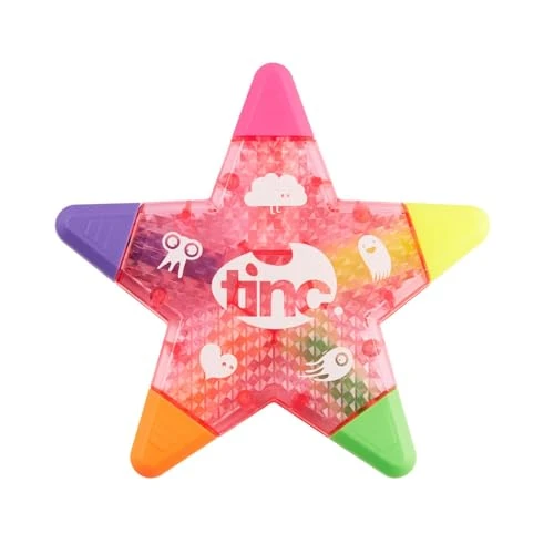 Limited-time offer: Tinc Star Shaped 5 in 1 Multi Coloured Highlighter Pen for Kids | For use at School & Homework - 5 Funky Colours in One Pen - Highlight in Pink Orange Green Yellow Purple | Pink Colour Body from 4.00 GBP to 2.31 GBP (save 42%)