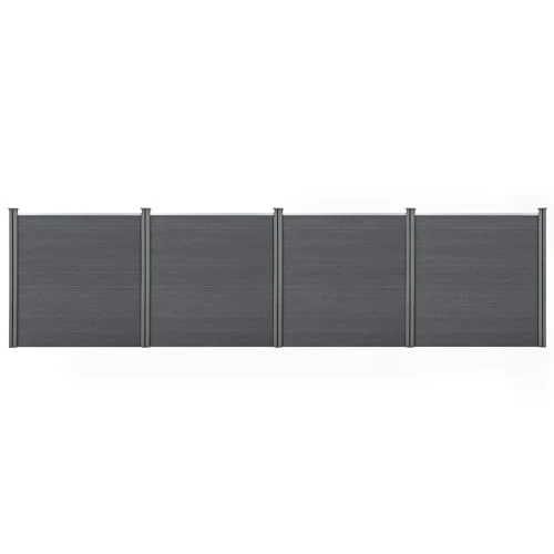 Offerta a tempo: NEU.HOLZ Recinzione in WPC per Giardino Steccato Frangivista Elegante Resistente Staccionata Modulare Espandibile Alta 183 cm Lunghezza 705 cm Grigio - 5% da 897.99 € a 852.99 €