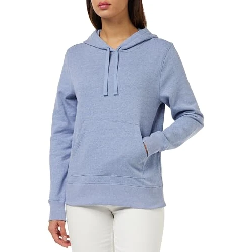 Amazon Essentials Sudadera con Capucha y Corte Regular de Felpa Francesa (Disponible En Tallas Grandes) Mujer, Azul Añil Mezcla, S