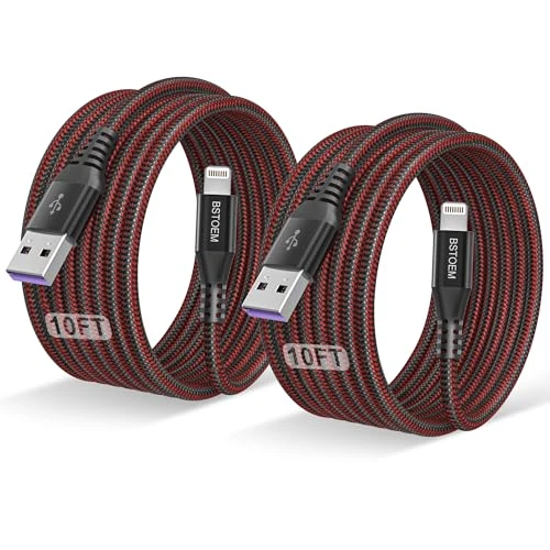 BSTOEM Long 10ft Extra Cable 2Pack 10 Foot Cord