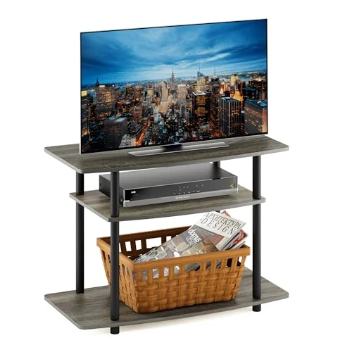 Offerta a tempo: Furinno Mobile Porta TV, Grigio (French Oak Grey/Black), taglia unica - 0.00% da 55.68 € a 55.68 €
