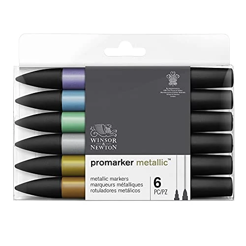 Offerta a tempo: Winsor & Newton ProMarker Metallic - 6 Pennarelli Colori Metallici - 17% da 23.90 € a 19.83 €