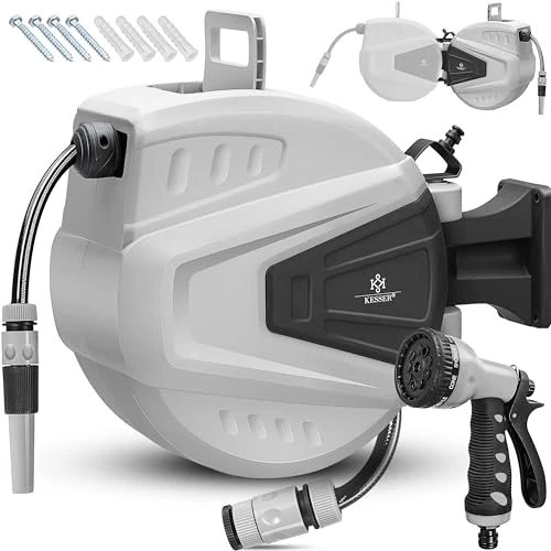 Offerta a tempo: KESSER® Avvolgitore di Tubi Acqua | Doccetta Multipla | Orientabile a 180° | Tappo di riavvolgimento | Cassetta dei Tubi a Parete | Avvolgitubo dell'Acqua | Pompa da Giardino, Arancione, 15 Metri - 0.00% da 67.80 € a 67.80 €