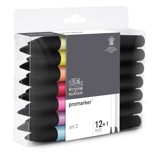 Zeitlich begrenztes Angebot: Winsor & Newton 0290138 ProMarker, Professioneller Layoutmarker - 2 Spitzen, fein und breit für Zeichnungen, Design und Layouts - 13 Farben Set 2 von 50.50 € auf 32.46 € (36% Rabatt)