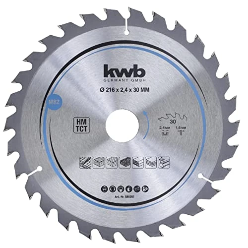 Offerta a tempo: kwb lama per sega circolare in metallo duro, Ø 216 x 30 mm, Z 30 | Denti in metallo duro | disposizione a denti alternati | taglio rapido | corpo lama flessibile | per legno e pannelli - 29% da 30.99 € a 21.98 €