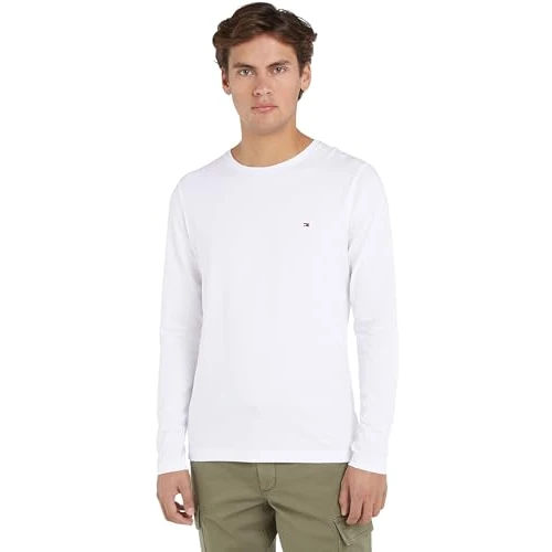 Limited-time offer: Tommy Hilfiger Men’s Slim Fit Stretch Cotton Long Sleeve Top, White (White), L from 22.78 £ to 22.78 £ (save 0.00%)