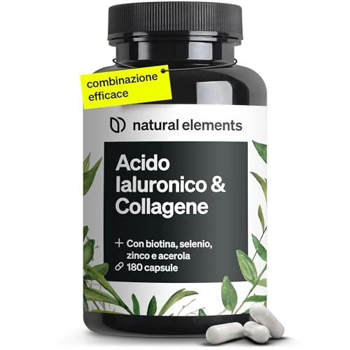 Oferta limitada: Colágeno + Ácido hialurónico - 180 Cápsulas - Con biotina, selenio, zinc, silicio y vitamina C (Acerola) - Para la piel, el cabello y articulaciones - 1000mg de colágeno hidrolizado de 19.99 EUR a 15.99 EUR (ahorro 20%)