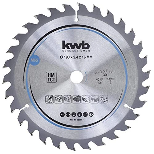 Zeitlich begrenztes Angebot: kwb Kreissägeblatt 190 x 16 mm - Schneller Schnitt für Weich- und Hartholz, Tischlerplatten und Spanplatten - Hartmetall-Zähne für präzise und saubere Schnitte von 12.47 € auf 10.59 € (15% Rabatt)
