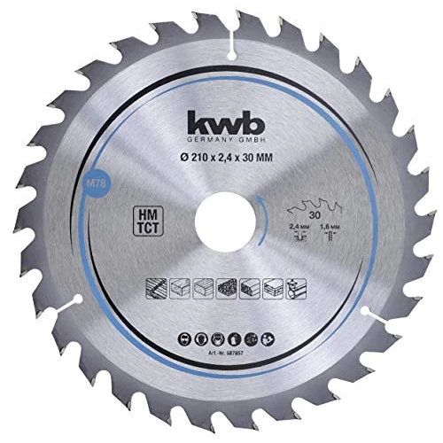 Offerta a tempo: kwb Lama circolare 210 x 30 mm, taglio rapido, lama adatta per legno tenero e duro, pannelli di legno e truciolato - 43% da 29.99 € a 16.99 €
