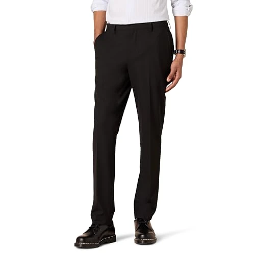 Tijdelijke aanbieding: Amazon Essentials Heren Slim-fit Rimpelbestendige Stretch Jurk Pant,Zwart,32W / 28L van 35.99 EUR naar 35.99 EUR (korting 0%)