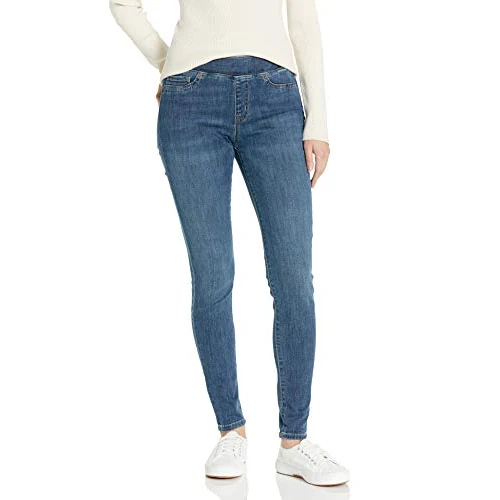 Offerta a tempo: Amazon Essentials Jegging Elasticizzato Senza Zip a Vita Media - colori fuori produzione Donna, Delavé Medio, 52 Lungo - 3% da 25.99 € a 25.30 €