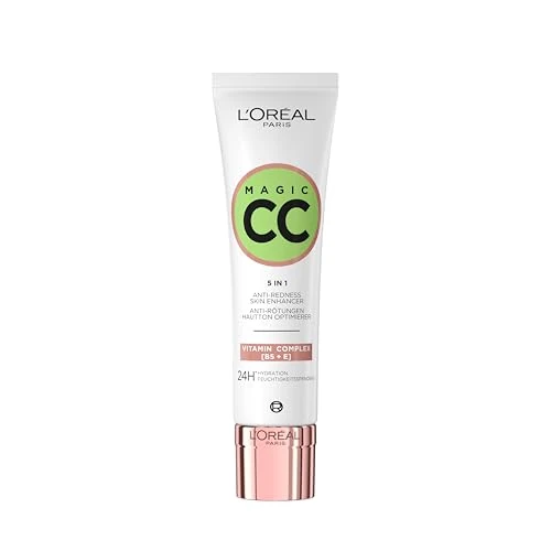 Offre limitée : L'Oréal Paris - CC Crème 5-en-1 - Crème Universelle Anti-Rougeurs - Enrichie en Vitamines B5 et E - Hydratation 24H - Peaux Sensibles et Peaux Grasses - Magic CC Crème - Teinte Universelle - 30 ml de 14.80 EUR à 10.95 EUR (remise 26%)