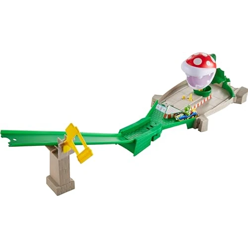 Offerta a tempo: Hot Wheels Mario Kart Pista Piranha con Personaggio Yoshi in Macchinina, Giocattolo per Bambini 5+ Anni, Multicolore, GFY47 - 19% da 34.99 € a 28.48 €