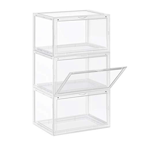 Tijdelijke aanbieding: SONGMICS schoenendoos, set van 3, stapelbare schoen organizer, plastic doos met transparante deur, schoenopslag, voor schoenen tot maat 46, 36 x 28 x 22 cm, transparant LSP03CW van 36.99 € naar 36.99 € (0.00% korting)