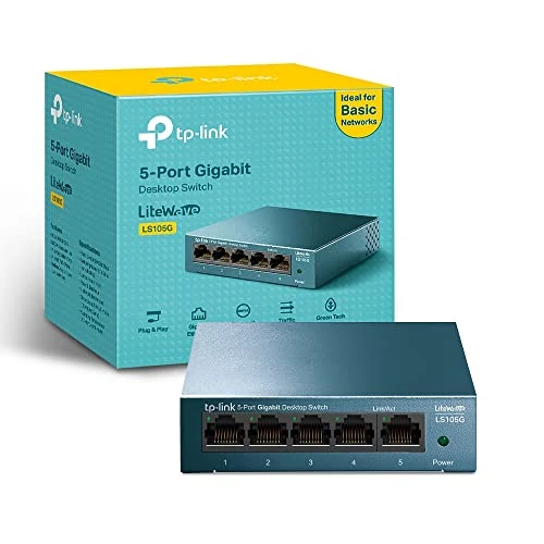 Limited offer: TP-Link Gigabit Ethernet Switch (LS105G) 5 Ports RJ45 Metal 10/100/1000 Mbps, Ideal for Extending The Wired Network for SMEs and Home Offices from 16.99 EUR to 13.99 EUR (save 18%)