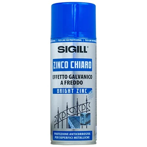 Offerta a tempo: SIGILL, Zinco Chiaro Spray, Zincatura a Freddo, Ideale per le Superfici Metalliche in Esterno, Resiste agli Agenti Atmosferici, Efficace come Fondo Aggrappante, Made in Italy, Bombola da 400 ml - 0.00% da 5.08 € a 5.08 €