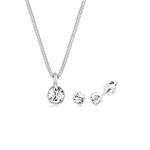 Offerta a tempo: Elli Parure Collana e Orecchini con Cristalli , Argento 925 - 19% da 34.90 € a 28.19 €