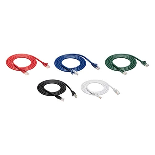 Offre limitée : Amazon Basics Câble Ethernet Cat 6 RJ45, Protégé Contre les Plis, 1.5 m, lot de 5, Noir/rouge/bleu/blanc/vert de 15.19 EUR à 10.63 EUR (remise 30%)
