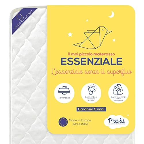 Offre limitee: P'TIT LIT - Matelas Bébé/Enfant 60x120 cm - Réversible : Face Été/Face Hiver - sans Traitement Chimique - Certifié Oeko-Tex - Doux et Confortable de 59.99 EUR a 49.99 EUR (economie 17%)
