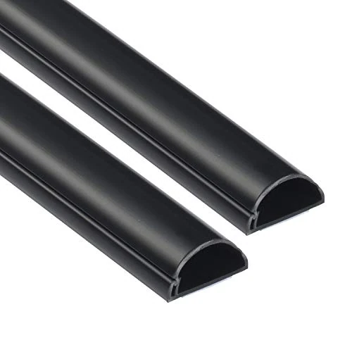 D-Line Mini Cable Trunking 2-Meter | Decorative Self-Adhesive Cable Cover | Popular Cable Management Solution | 30mm (W) x 15mm (H) – 2 x 1-Meter Lengths – Black