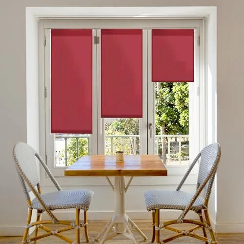 Limited offer: Blindecor Plain - Aure “No Tools Required”. Translucent Roller Blind, burgundy red, 42x180 cm (width x height) from 11.69 EUR to 11.69 EUR (save 0%)