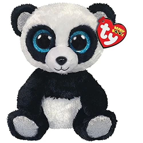 Offerta a tempo: TY - Peluche - Beanie Boos - Panda - Bamboo - Bianco e Nero - Occhioni azzurri glitter - Orecchie e zampe argento glitter - Il peluche con gli occhi grandi scintillanti - 15 Cm - 36327 - 0.00% da 13.39 € a 13.39 €