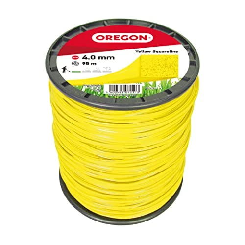Tijdelijke aanbieding: Oregon Gele vierkante 4 mm grastrimmerlijn, trimmerlijn tackles lang gras, onkruid, randen en dikke vegetatie, professionele zware nylon grastrimmer, past op de meeste standaardmodellen, 4,0 mm x 95 m van 40.57 € naar 40.57 € (0.00%