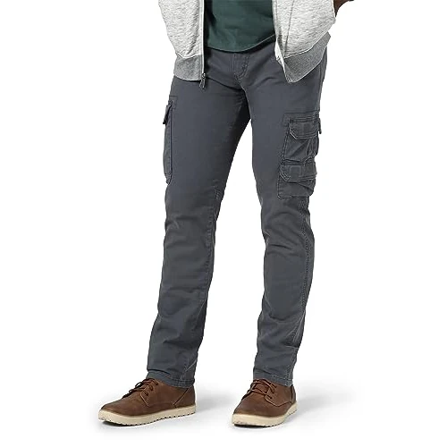 Wrangler Authentics Men's Regular Tapered Cargo, Pewter, 29W x 30L
