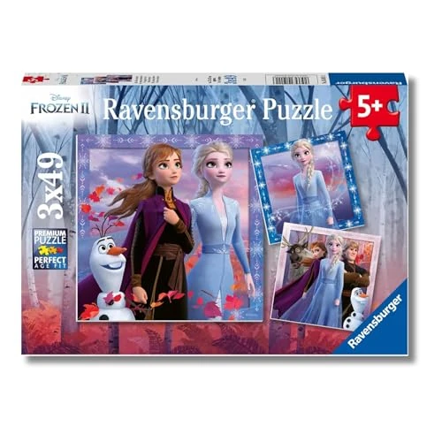 Offerta a tempo: Ravensburger - Puzzle Bambini 5 Anni 3x49 Pezzi, Frozen 2 - Puzzle 5 Anni, Collezione Disney, Include 3 Puzzle 49 Pezzi, Giochi Educativi, Idee Regalo - 0.00% da 9.90 € a 9.90 €