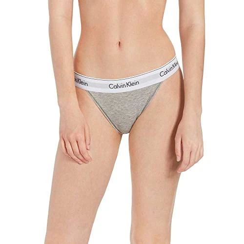 Limitiertes Angebot: Calvin Klein Damen Slip Bikini Form High Leg mit Stretch, Grau (Grey Heather), S von 22.90 EUR auf 11.00 EUR (Spare 52%)
