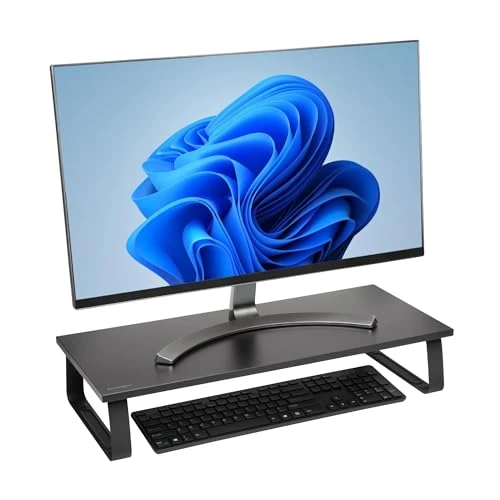 Offerta a tempo: Kensington Supporto per monitor extra largo, rialzo ergonomico in metallo per monitor da scrivania, fino a 32 pollici e 20 kg, per PC, schermi, iMac, laptop, stampanti (60 x 12 x 26 cm) K55726EU Nero - 18% da 28.16 € a 22.99 €