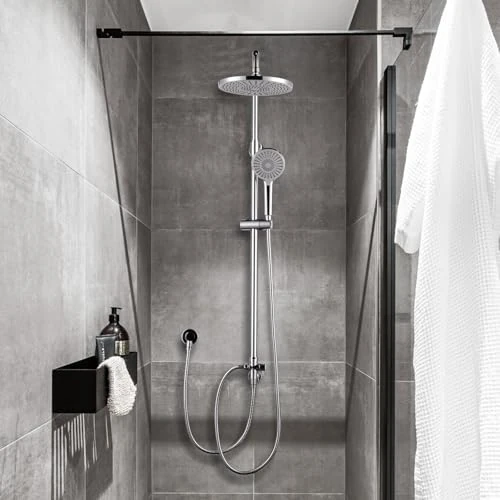 Offerta a tempo: ARCORA Set Doccia, Kit Colonna Doccia Acciaio Inox, Doccetta 3 Spruzzi, Girevole 360°, Altezza Regolabile, Attacco G1/2 Universale, Sistema Doccia a Parete, per Box Doccia, Cromato (Senza Miscelatore) - 0.00% da 99.99 € a 99.99 €