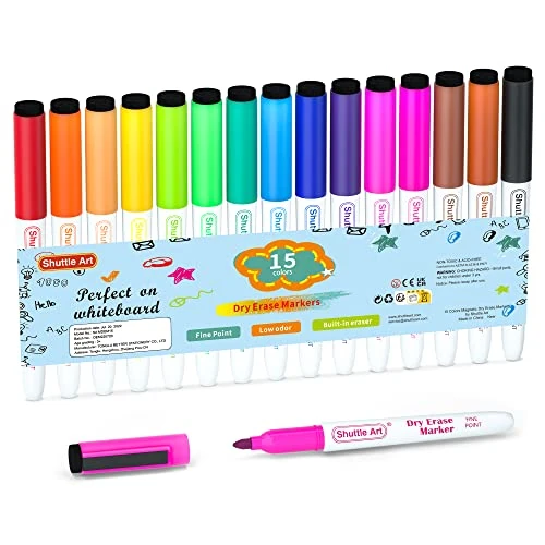 Oferta limitada: Shuttle Art 15 Colores Rotulador Pizarra Blanca Magnetica con Borrador de 11.99 € a 11.99 € (ahorro 0.00%)