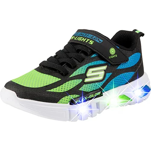 Oferta ograniczona: Skechers Flex-glow Dezlom sneakersy chłopięce, Black Synthetic Textile Blue Lime Trim, 28 EU z 173.49 PLN na 173.49 PLN (zniżka 0%)
