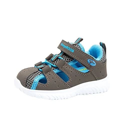 KangaROOS Ki-Rock Lite V, Sandales Mixte Enfant, Grau Steel Grey Brilliant Blue 2007, 27 EU Étroit