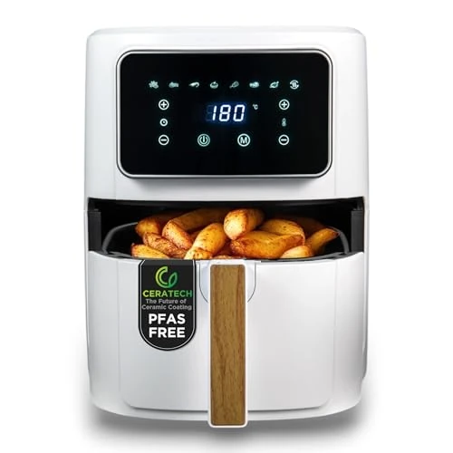 Offre limitee: BERGNER NATURALLY - Friteuse à air chaud SANS PFAS 1800W 6.9L - 8 programmes de cuisson - Friteuse à air avec revêtement céramique - Réglage de la température 80-200°C - Minuterie jusqu'à 30 min. de 63.96 EUR a 63.96 EUR (economie 0%)