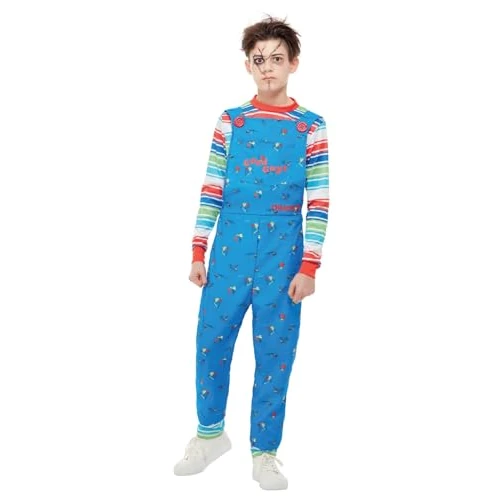 Oferta limitada: Smiffys Disfraz de Chucky, Azul, con peto y camiseta Halloween, Carnaval de 34.49 € a 34.49 € (ahorro 0.00%)