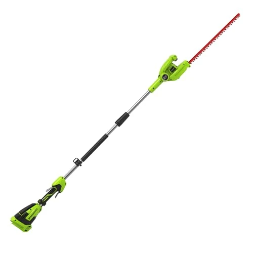Limitiertes Angebot: Greenworks G40PHA Akku Stabheckenschere mit geteiltem Schaft, 51 cm Doppelklingen, schneidet bis zu 18 mm dicke Äste, 125-Grad-Schwenkkopf, 3000 s/min OHNE 40 V Akku und Ladegerät, 3 Jahre Garantie von 129.99 EUR auf 104.99 EUR (Spare 19%)