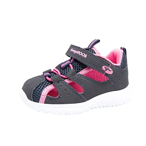 KangaROOS 2058 Unisex Babies’ Low-Top Sneakers, Blue (Dk Navy/Daisy Pink 4204), 8.5 UK