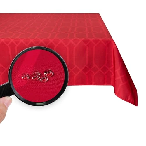 Oferta limitada: Valia Home Mantel de Mesa Revestimiento de teflón para Uso Interior y Exterior en 3 diseños | Lavable, Repelente al Agua y la Suciedad Gracias al fiable Efecto Loto | 130 x 160 cm Rojo de 19.99 EUR a 10.99 EUR (ahorro 45%)